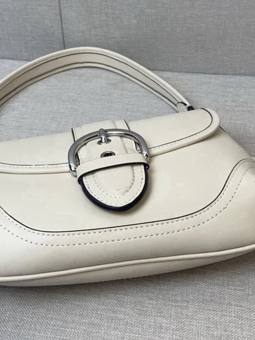 COACH The Soho Flap Off White Smooth Leather Shoulder Bag - Picture 7 of 9